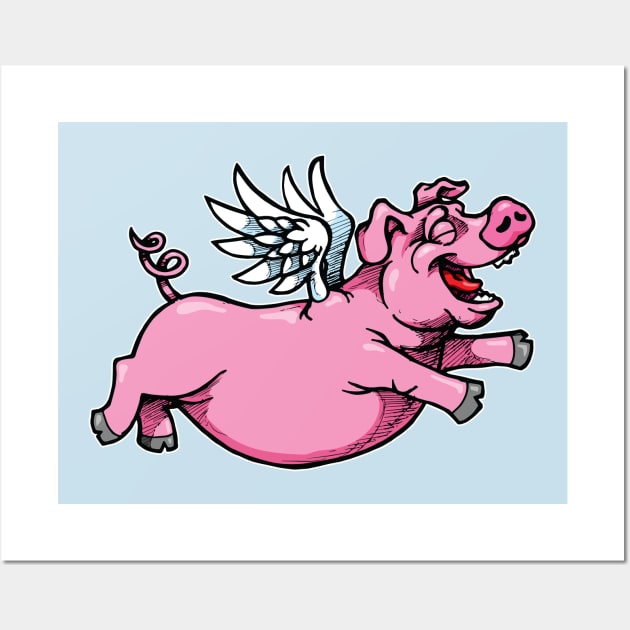 When Pigs Fly Wall Art by Laughin' Bones